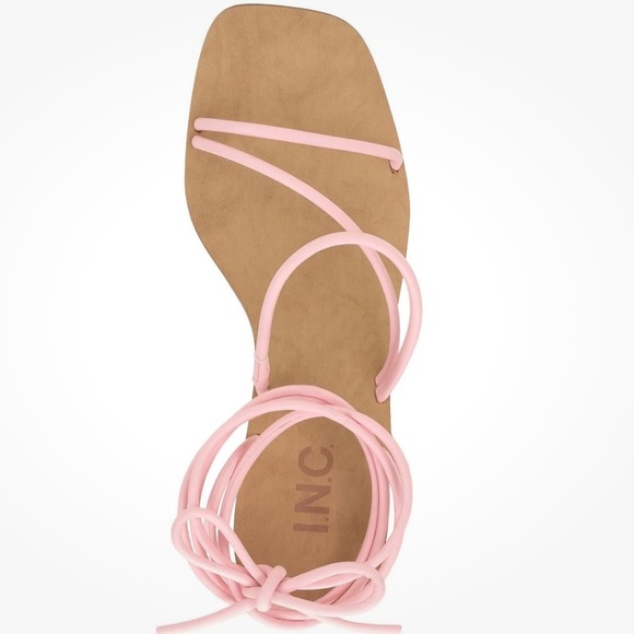 INC Womens Chedel Pink Faux Leather Square Toe Lace-Up Heels Shoes - Picture 6 of 14